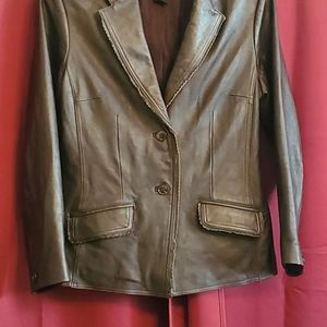 Jaclyn Smith Leather Soft Blazer size 14